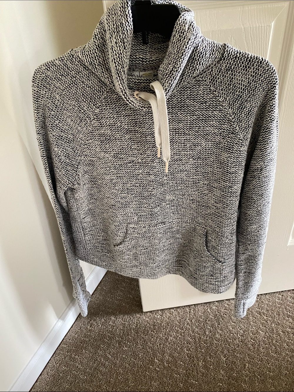 aerie Marled Gray Cowl Neck Pullover Sweater